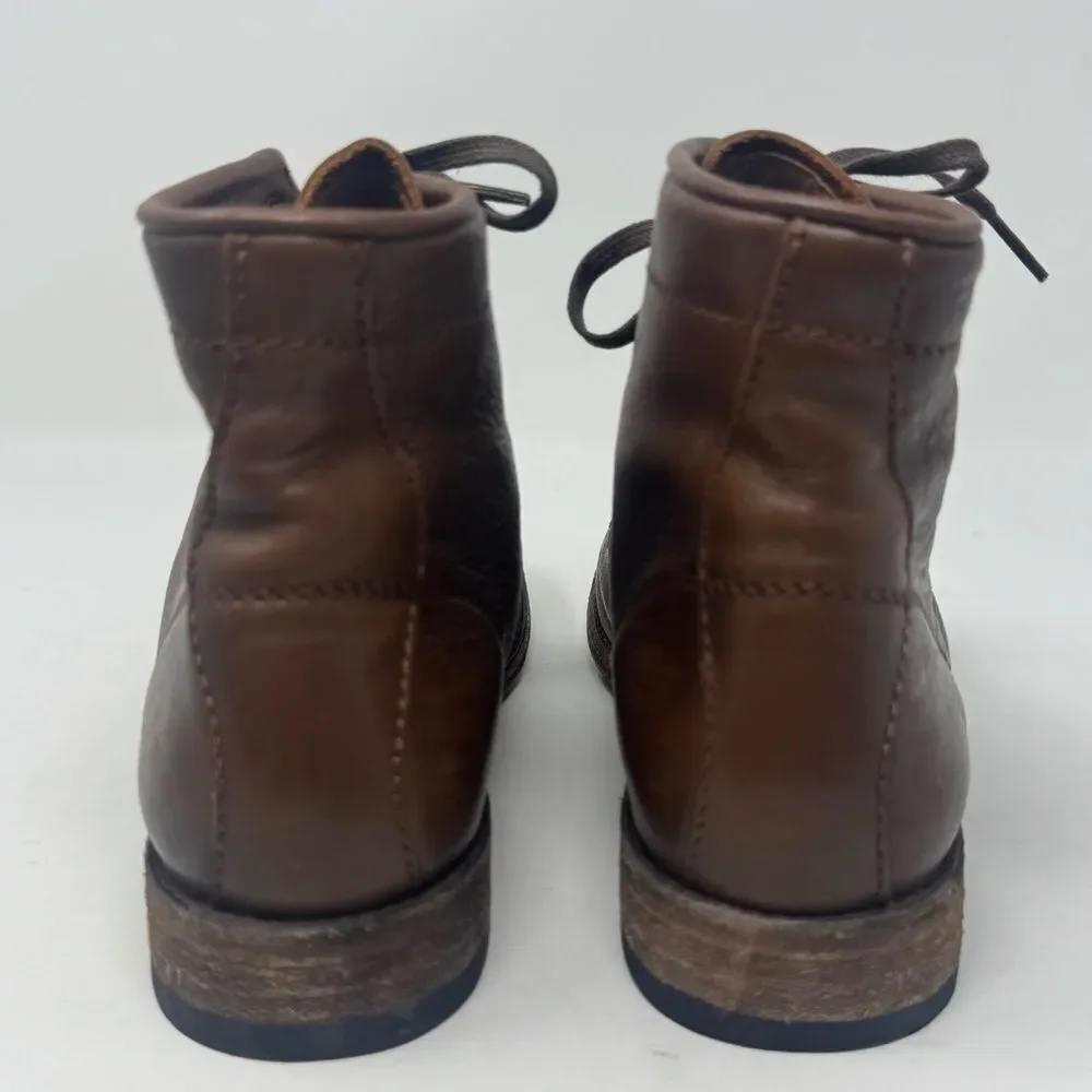 FRYE | Tyler Lace Up Cognac Brown Leather Boots Men’s Size 8